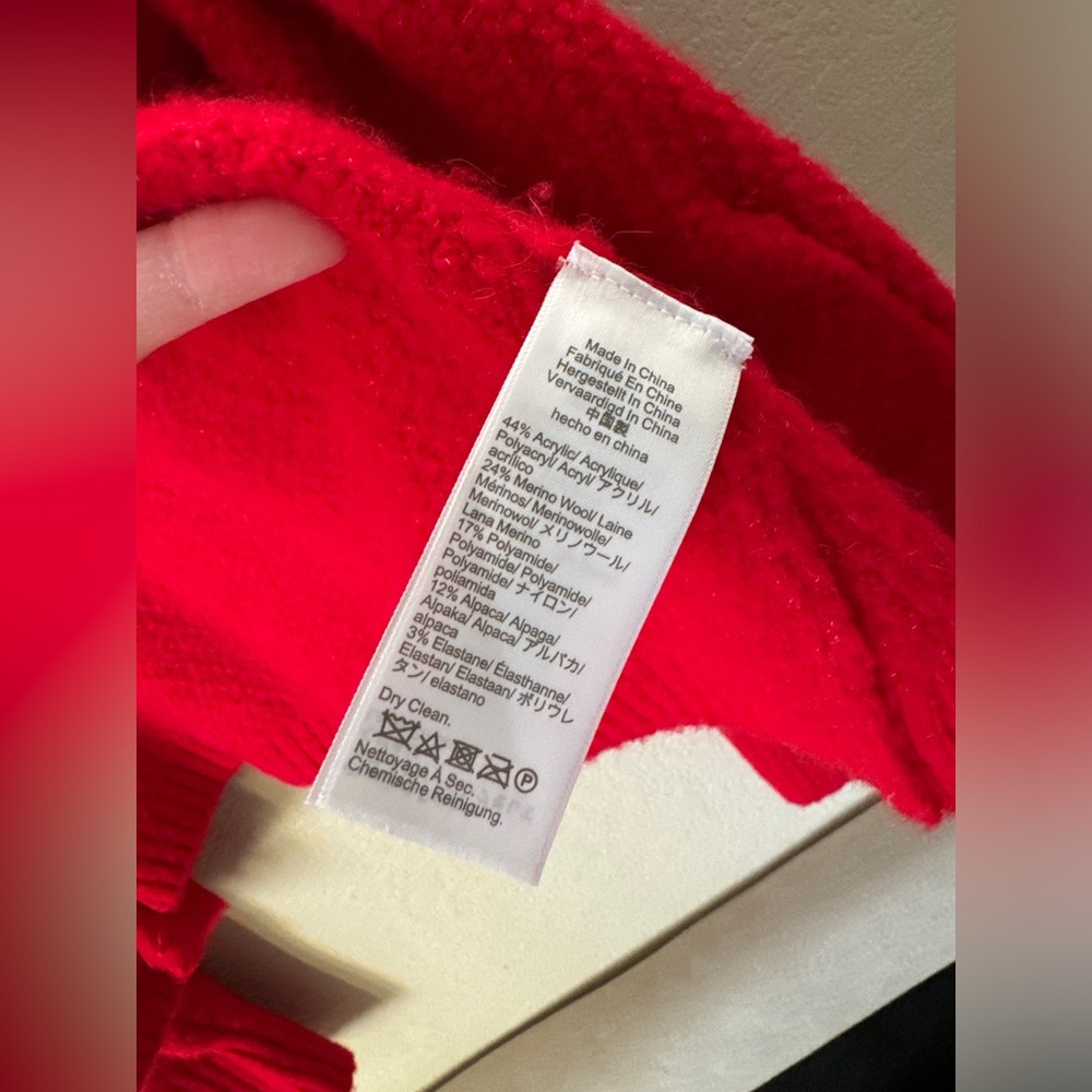 J.Crew • M • Odette Sweater Lady Jacket • Merino Wool, Alpaca, Acrylic• RED - Picture 11 of 11